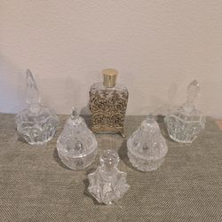 Vintage Crystal decorative crystal boxes used to store jewelry or small keepsakes.