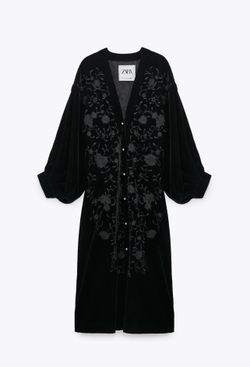 Bloggers Favorite Zara Women Embroidered Velvet Kimono Black Size XS-S for  Sale in Nashville, TN - OfferUp