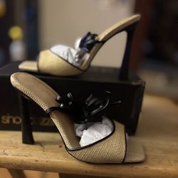 Heel sandals high heels size 10 natural color