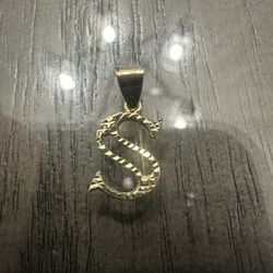 Solid 18k Yellow Gold S Initial Pendant Beautiful Design