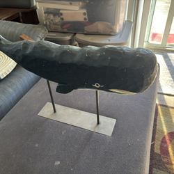 Whale Wood Statue 