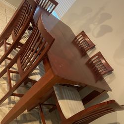 Cherry Wood Dining Table Expandable For 8 