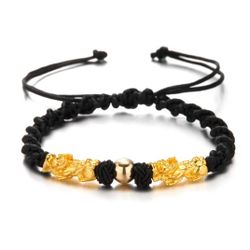 NEW Good Luck Feng Shui Beads Pixiu Bracelet Attract Wealth Braided Rope