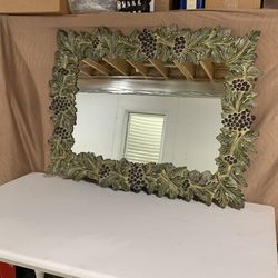 Ornate Mirror With Grape Theme