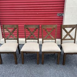 Wooden Chairs with Cushion Set of 4