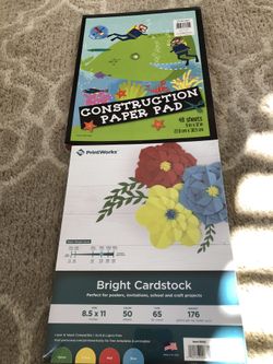 Bright card stock and construction paper