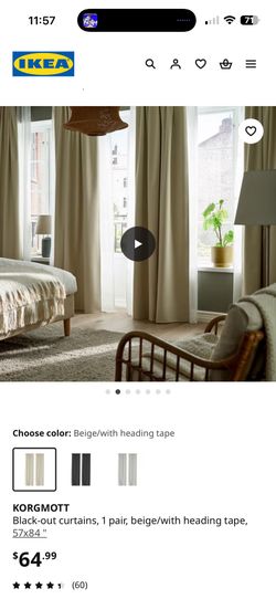 Black Out Curtains , 1 Pair.