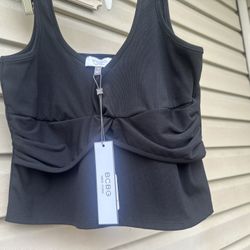 NWT! BCBG New York Black Small Sleeveless Crop Top blouse