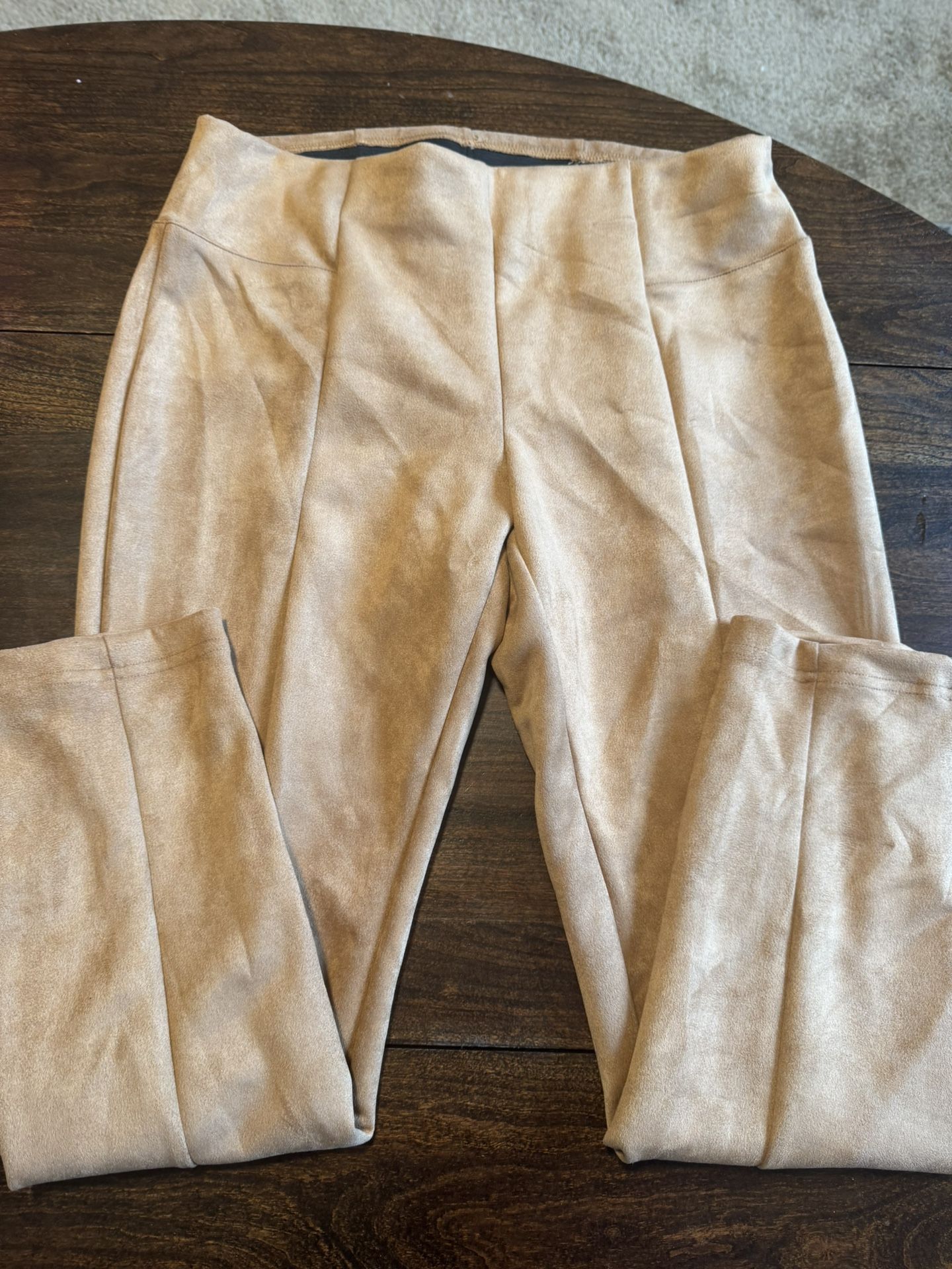 Soft Velvet Dress or Work Pants, Cream Color Size : M