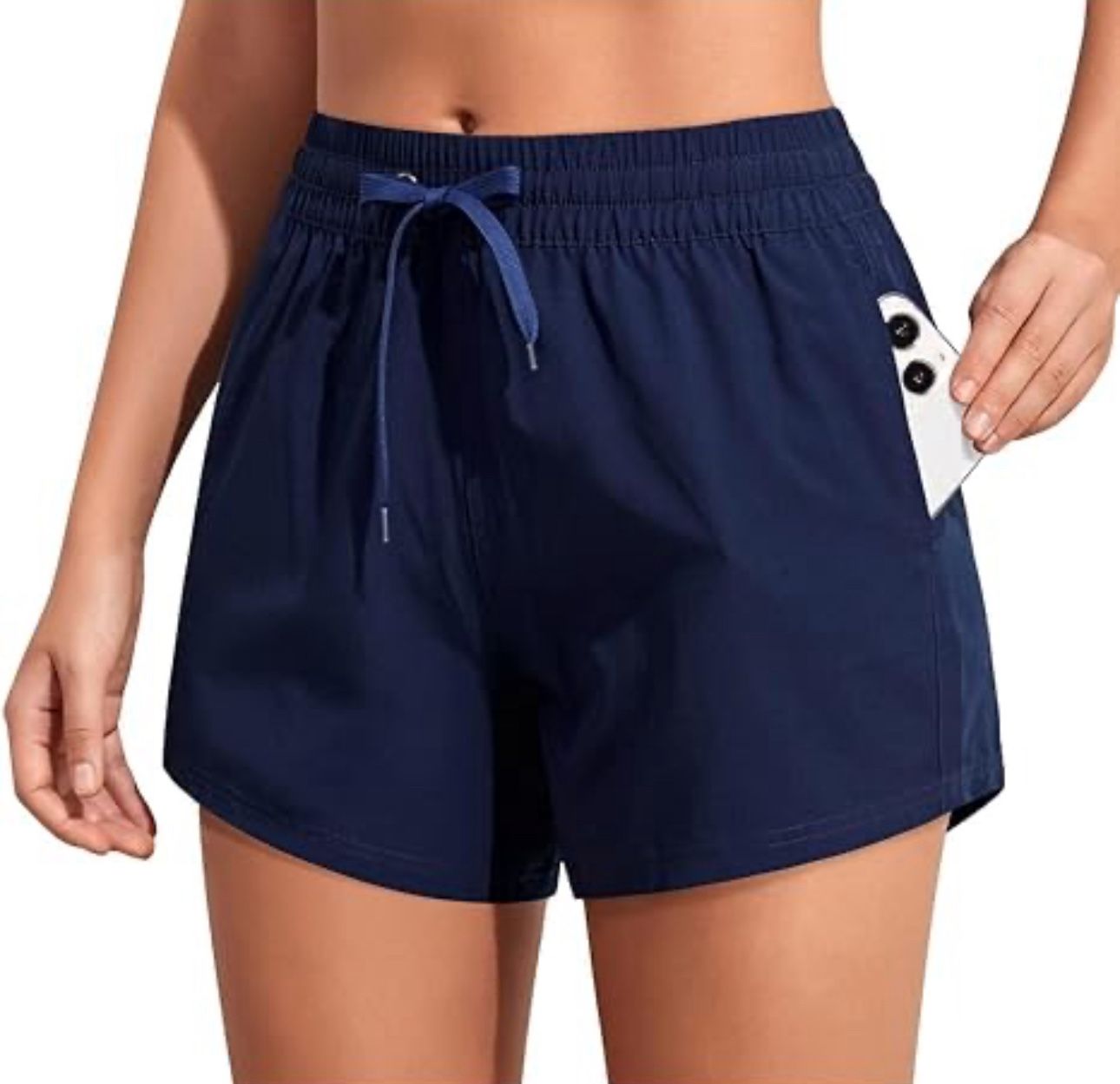 Aqua Eve Women's Board Swim Shorts High Waisted Bathing Suits Bottom Athletic Swimsuit Shorts with Pockets 3