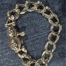 Stainless Steel Skull Bracelet 8" Stewart&Nellis Pick Up 