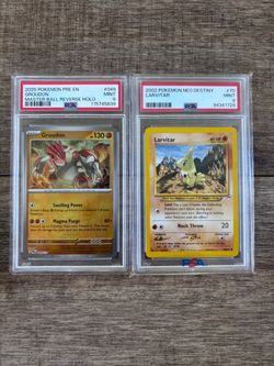 PSA 9 Groudon & Larvitar Pokémon Card Lot