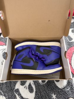 Air Jordan 1 Mid Purple Black Sneakers