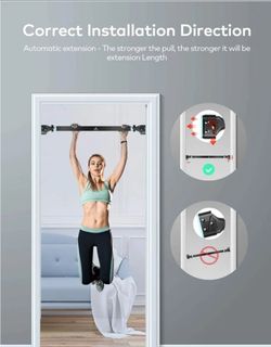AhfuLife Pull Up Bar, Chin Up Bar for Doorway No Screws, Upper Body Workout Bar with Safety Locking Catch, Heavy Duty Home Fitness Door Exercise Bar $