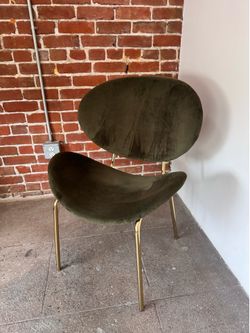 Olive green and gold chair