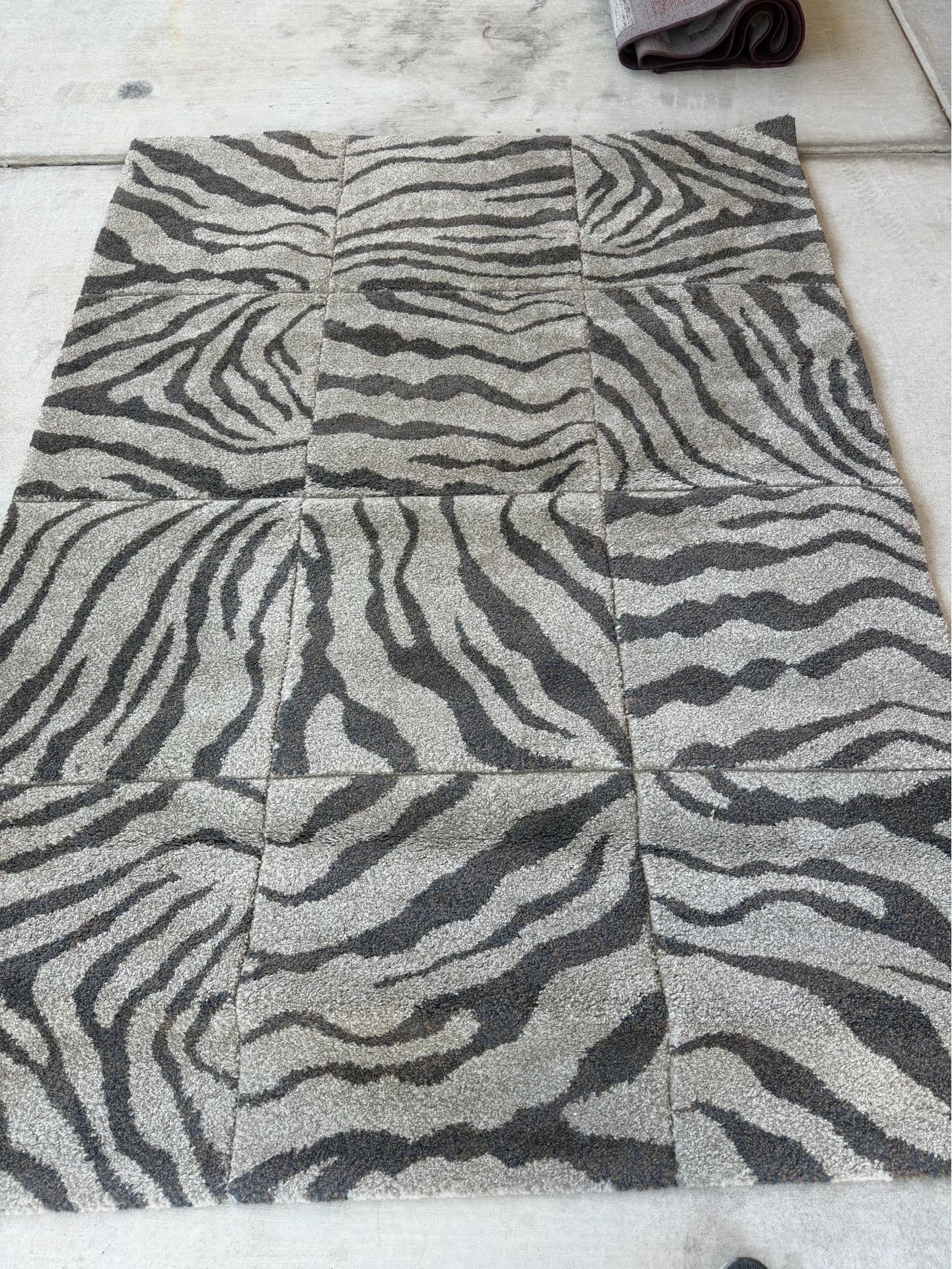Zebra print rug