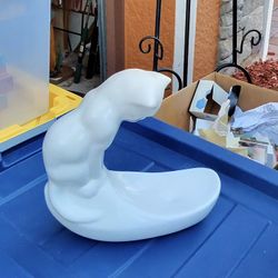 Vintage Royal Haeger Ceramic Cat Fish Bowl Stand
