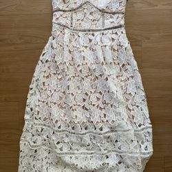 White Floral Lace Lulus Dress size small new