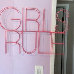 Girls Rule Pink Sign
