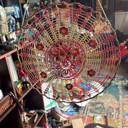 Vintage Crochet Wall Art Handmade 