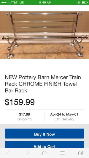 Pottery Barn Mercer Chrome Towel Train Rack Double Shelf For