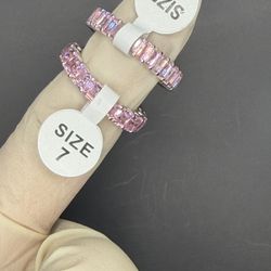 925 Silver Pink CZ