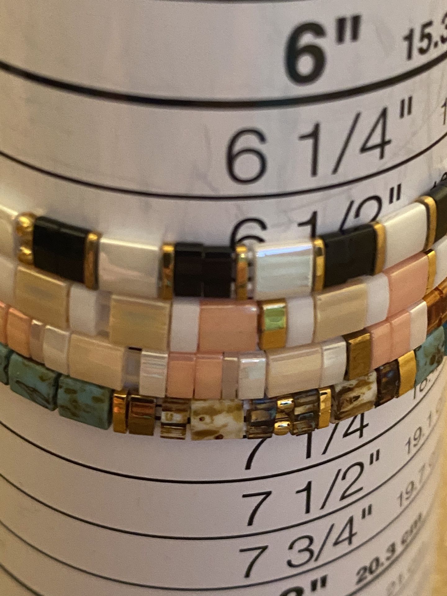 Tila Flat Beaded Stretch Strands Bracelets for Women & Teens. Sold as a set.