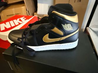 Black Gold Jordan Retro 1s (size 12)