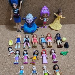 Lot Of 17 Random Dolls American Girl Disney Lego Mini Doll Collectible Toy.
