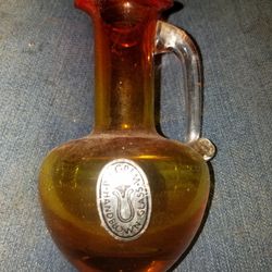 Amber Glass Vase 5 Inches Tall