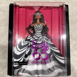 BARBIE SIGNATURE 65 ANNIVERSARY COLLECTIBLE DOLL BRAIDS BLACK BRUNETTE BRAND NEW