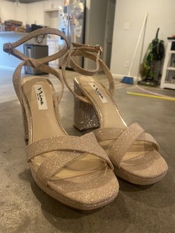 Champagne glitter heels