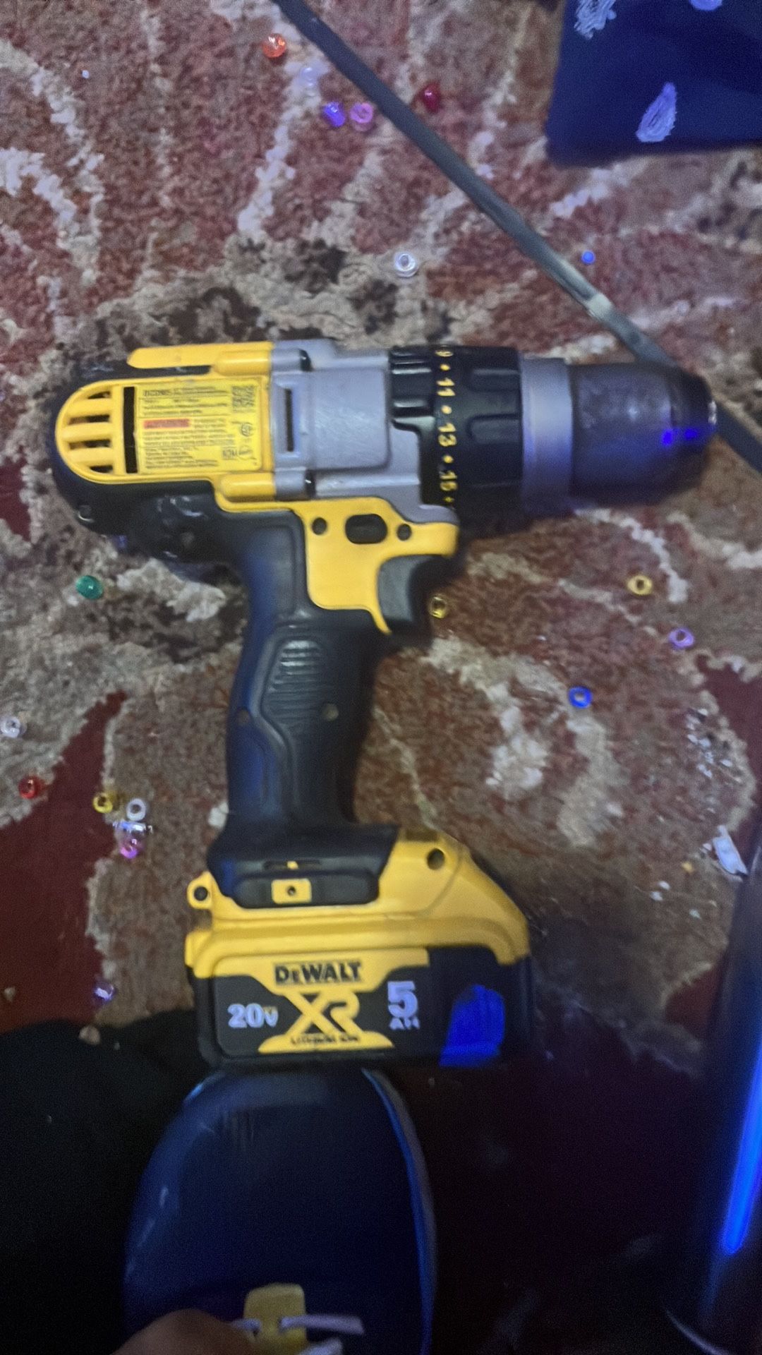dewalt Half inch cordless hammer drill with five amp hour battery