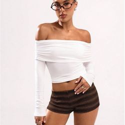 SMALL Striped Micro Shorts Y2k Knit Low Rise Booty Mini Shorts Color Block Stretchy Loungewear