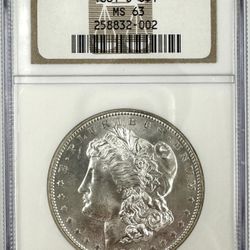 1881 S Morgan Silver Dollar NGC MS63 Graded 