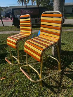 Pair Of Vintage Patio Bar Stools