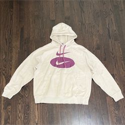 Nike Cream Hoodie with Purple Logo