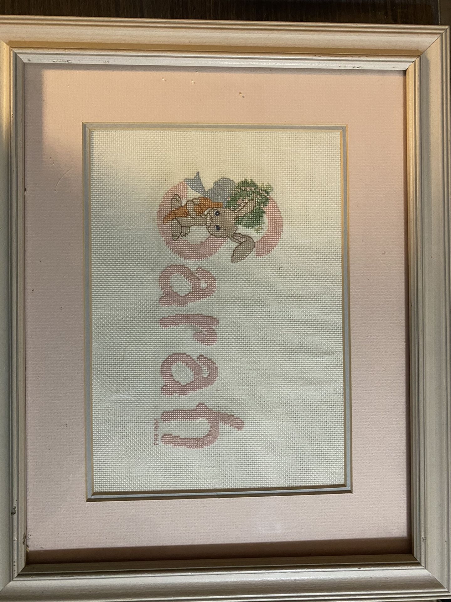 Framed Cross Stitch Sarah Picture