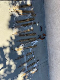 Halloween Wooden Fence Decoration with Spiderweb