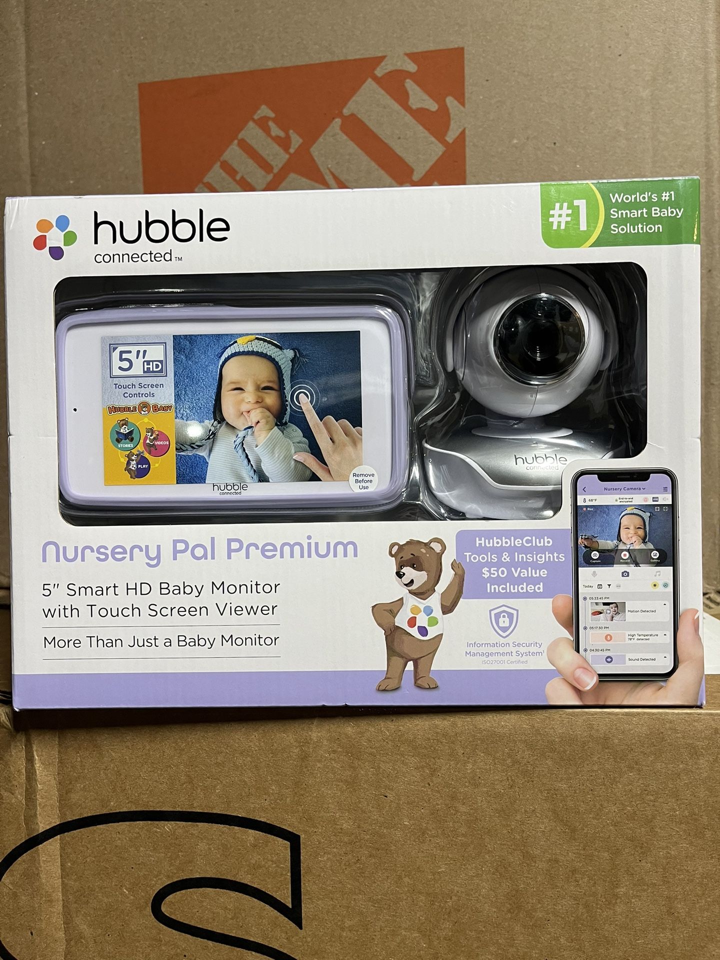 Hubble Connected Nursery Pal Premium, 5” Smart HD Baby Monitor with Touch Screen Viewer