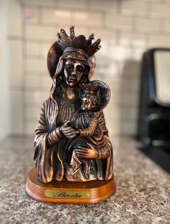 Vintage Saint Mary With Baby Jesus Statue