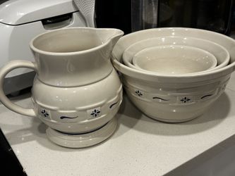 Ceramic Pitcher and Bowl Set