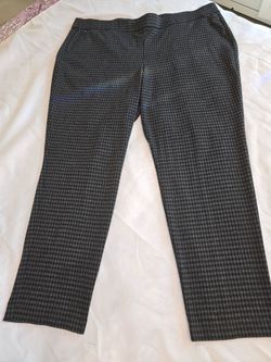 Stylish Houndstooth Pants Women's Elastic Waist Plus Size 22/24