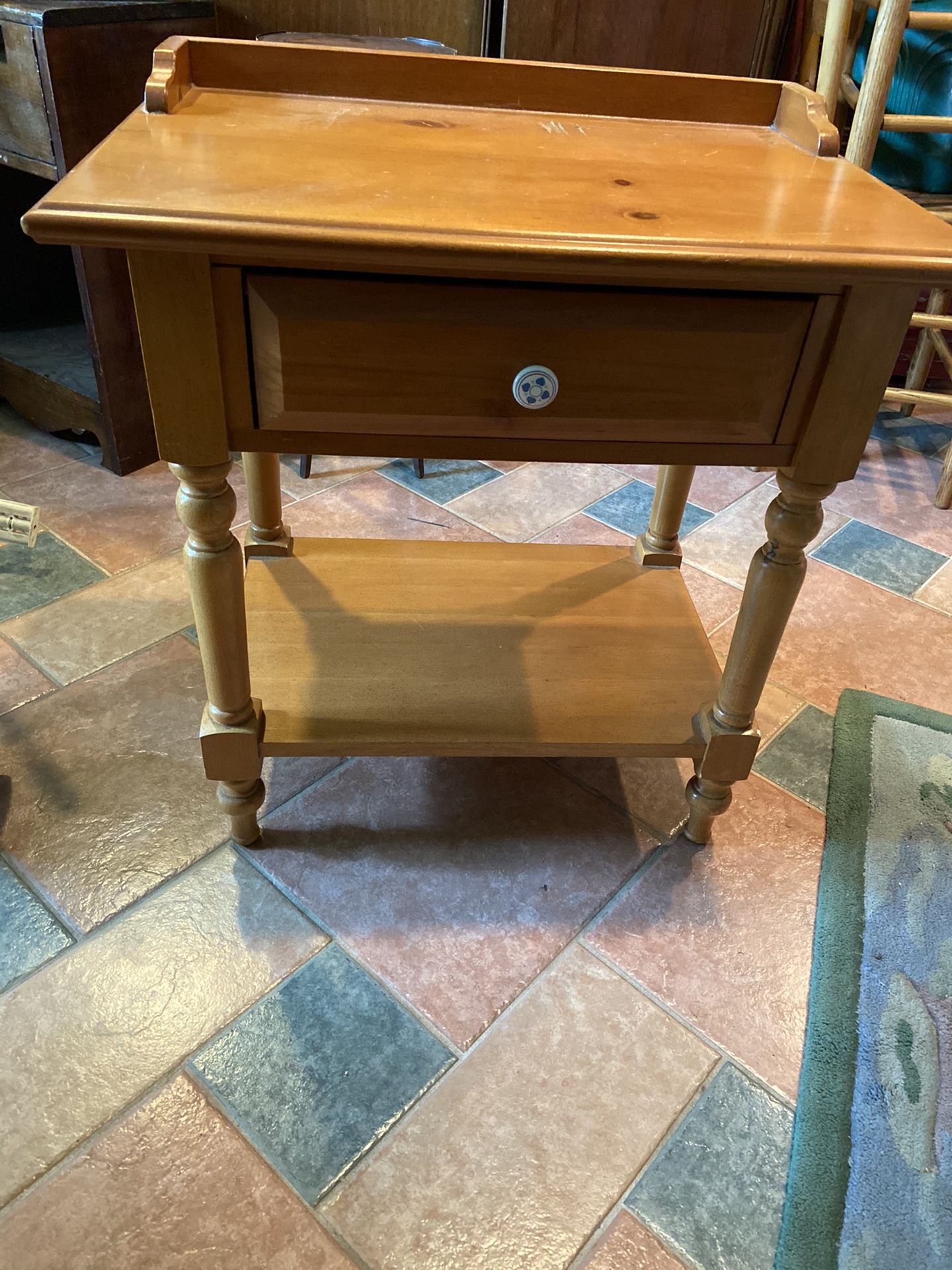 Beautiful Solid Wood Vintage End Table 