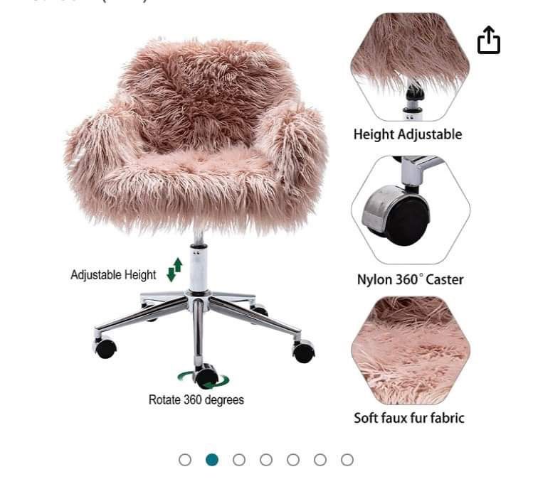 New Pink Faux Fur Desk Chair ($80 Each)