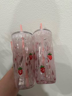 NEW STARBUCKS PINK DRINK GLASS CUP