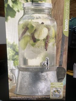 Glass mason jar drink dispenser (holds 1.5 gallons)