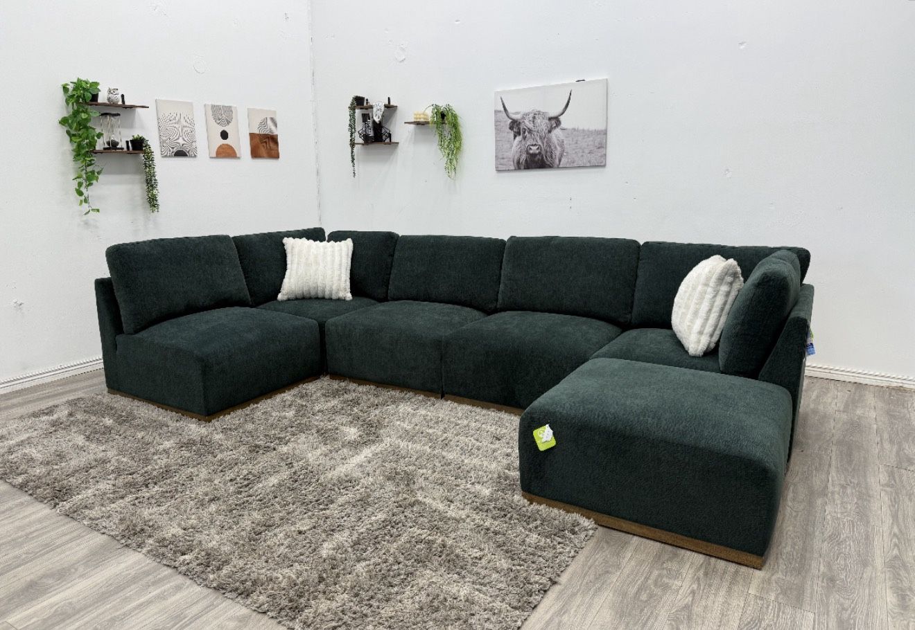 Green Henredon Sectional Couch - Free Delivery