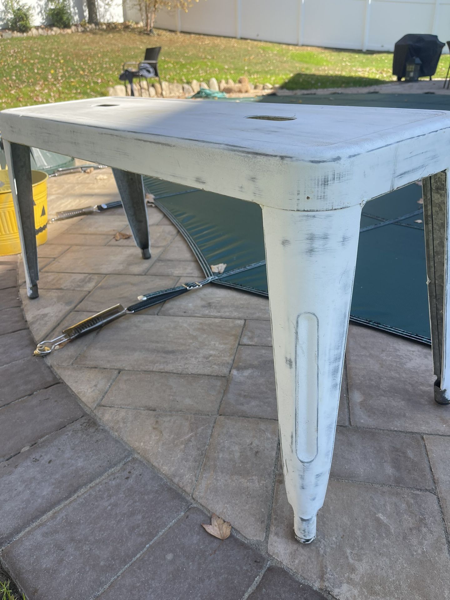 Metal Distressed Bench
