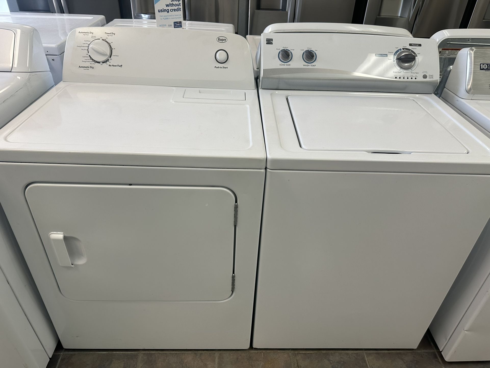 Kenmore Washer And Roper Electric Dryer